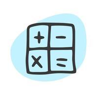 icône de la calculatrice dans le style doodle vecteur