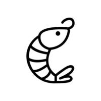 vecteur d'icône de crevettes. illustration de symbole de contour isolé