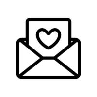 vecteur d'icône de lettre d'amour. illustration de symbole de contour isolé