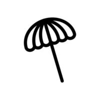 parapluie sur le vecteur d'icône de plage. illustration de symbole de contour isolé