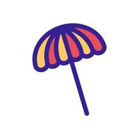 parapluie sur le vecteur d'icône de plage. illustration de symbole de contour isolé