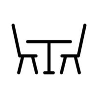 table dans le vecteur d'icône de restaurant. illustration de symbole de contour isolé