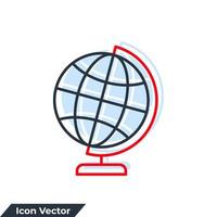 géographie icône logo illustration vectorielle. modèle de symbole globe pour la collection de conception graphique et web vecteur