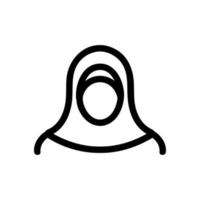 vecteur d'icône de femme hijab. illustration de symbole de contour isolé