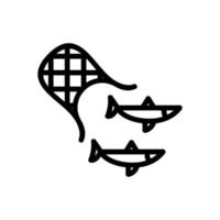 filet hareng poisson icône vecteur contour illustration