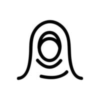 vecteur d'icône de femme hijab. illustration de symbole de contour isolé