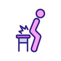 douleur assis sur une chaise icône illustration vectorielle contour vecteur