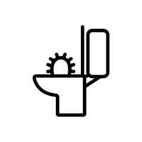 diarrhée dans l'illustration vectorielle de l'icône des toilettes vecteur