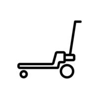 plate-forme chariots de fret à roues icône vecteur contour illustration