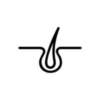 vecteur d'icône de greffe de cheveux. illustration de symbole de contour isolé