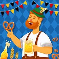 barbu célébrant la fête de l'oktoberfest vecteur