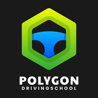 conception de logo dégradé polygone et lecteur vecteur