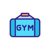 sac étiqueté gym icône vecteur contour illustration