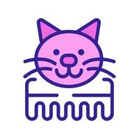 chat peigne icône vecteur contour illustration