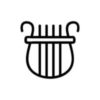 vecteur d'icône de harpe. illustration de symbole de contour isolé