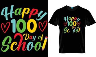 conception de t-shirt 100 jours d'école vecteur