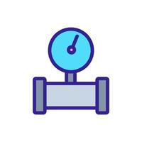 illustration de contour vectoriel d'icône de compteur de tuyau horizontal