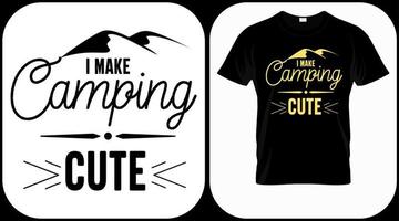 je rends le camping mignon. vecteur graphique de camping, explorateur vintage, aventure, nature sauvage. symbole de citations d'aventure en plein air. parfait pour les impressions de t-shirts, les affiches.