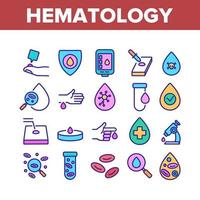 vecteur d'icônes d'éléments de collection d'hématologie