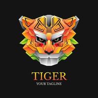 illustration de tête de tigre coloré mignon vecteur