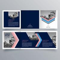 modèle de brochure à trois volets design géométrique minimaliste pour les entreprises et les entreprises. modèle de vecteur de brochure de concept créatif.