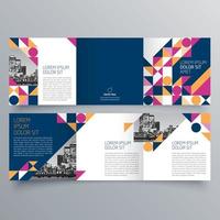 modèle de brochure à trois volets design géométrique minimaliste pour les entreprises et les entreprises. modèle de vecteur de brochure de concept créatif.