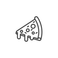 Le signe vectoriel du symbole de la pizza est isolé sur un fond blanc. couleur d'icône de pizza modifiable.