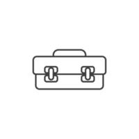 Le signe vectoriel du symbole de la boîte à outils est isolé sur un fond blanc. couleur de l'icône de la boîte à outils modifiable.