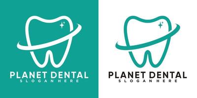 création de logo planète avec concept créatif vecteur