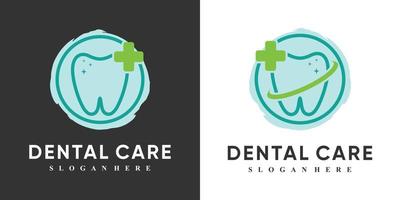 création de logo dentaire pour clinique dentaire ou soins dentaires avec vecteur premium de concept créatif