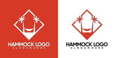 création de logo hamac avec style et concept créatif vecteur