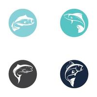 modèle de logo de conception d'icône abstraite de poisson, symbole vectoriel créatif du club de pêche ou de la boutique en ligne.