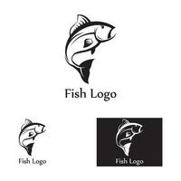 modèle de logo de conception d'icône abstraite de poisson, symbole vectoriel créatif du club de pêche ou de la boutique en ligne.