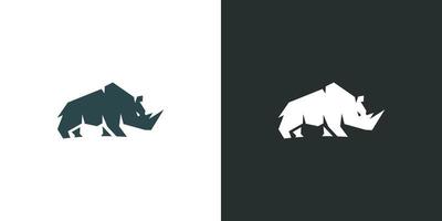 création de logo animal silhouette rhinocéros vecteur