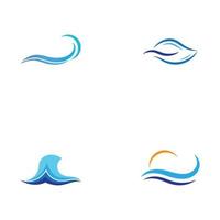 logo d'onde d'eau et logo d'onde de mer ou vagues d'eau de plage, avec concept de design vectoriel. vecteur