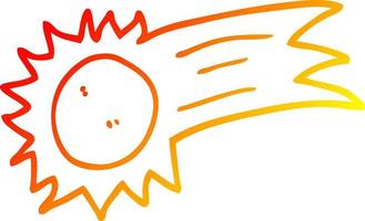 chaud gradient ligne dessin dessin animé soleil volant vecteur