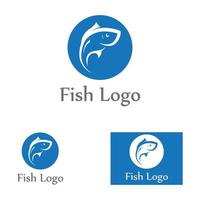 modèle de logo de conception d'icône abstraite de poisson, symbole vectoriel créatif du club de pêche ou de la boutique en ligne.