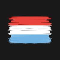 vecteur de brosse drapeau luxembourgeois. drapeau national