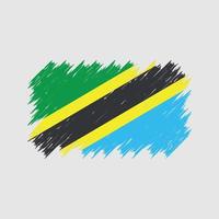 pinceau drapeau tanzanie. drapeau national vecteur