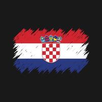 pinceau drapeau croatie. drapeau national vecteur