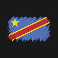 pinceau de drapeau de la république du congo. drapeau national vecteur