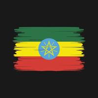 vecteur de brosse drapeau éthiopien. drapeau national