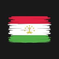 vecteur de brosse de drapeau du tadjikistan. drapeau national