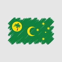 coups de pinceau du drapeau des îles cocos. drapeau national vecteur