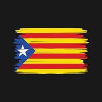 vecteur de brosse drapeau catalogne. drapeau national