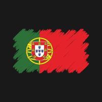 coups de pinceau du drapeau portugais. drapeau national vecteur