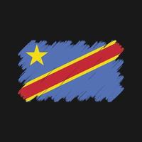 coups de pinceau du drapeau de la république du congo. drapeau national vecteur