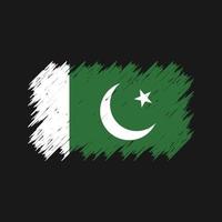 pinceau drapeau pakistanais. drapeau national vecteur