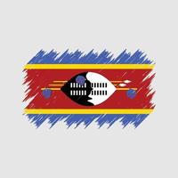 pinceau drapeau swaziland. drapeau national vecteur