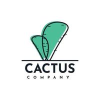création de modèle de logo de cactus vecteur